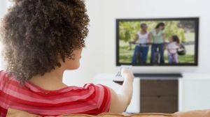 black-woman-watching-television